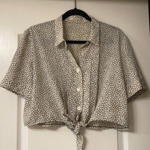 Vintage Crop Short sleeve floral blouse